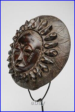 001 Masque Baoule Soleil, Sun Baule Mask, Art Tribal Premier Africain