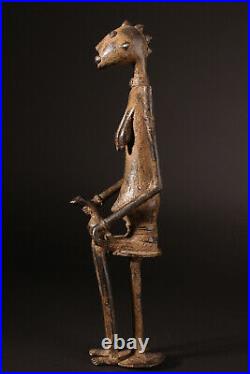 11803 Dogon Figure en Bronze Mali Perdu Forme