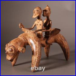 12653 Dogon Bronze Figurine de Chevalier Mali Perdu Forme