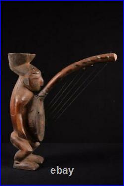 18242 Africain Vieux Mangbetu Guitare / Herp / Music Instrument Dr Du Congo