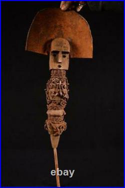 19060 Africain Vieux Dogon Métal Figurine / Figure Mali