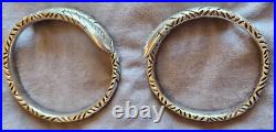 2 bracelet s ethniques berbère maghreb en argent massif gravé à tête de serpent