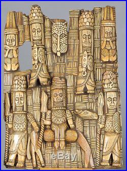 3 Plaques du Benin superbe et unique travail artisanal no bronze Art Africain