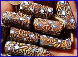 30cm Perles Millefiori Ancien Murano Afrique Antique African Glass Trade Bead