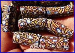 30cm Perles Millefiori Ancien Murano Afrique Antique African Glass Trade Bead