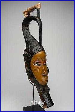 326c Masque Gouro Colore, Art Tribal Premier Africain