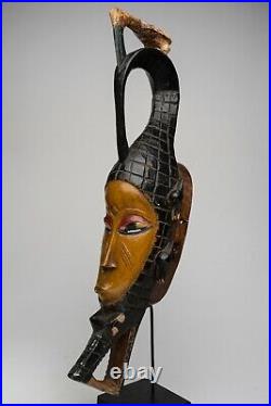 326c Masque Gouro Colore, Art Tribal Premier Africain