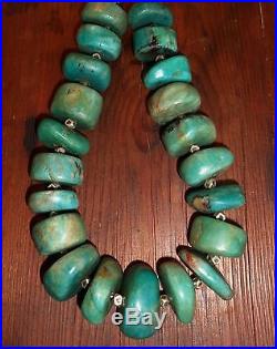 32mm Perles Amazonite Ancien Collier Maroc Antique Moroccan Stone Bead Necklace
