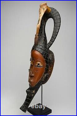 337c Masque Gouro Colore, Art Tribal Premier Africain