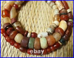 40cm Perles Ancien Afrique Ancient Mali African Neolithic Agate Carnelian Beads