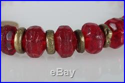 8895 Collier anciennes perles en verre Bohême couleur rare XIXeme