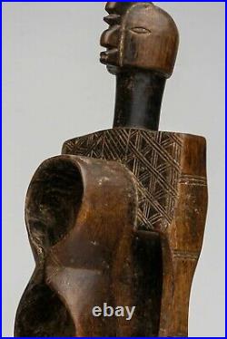 A046-statue Double Coupe Sacrificielle Koro Nigeria, Art Tribal Premier Africain