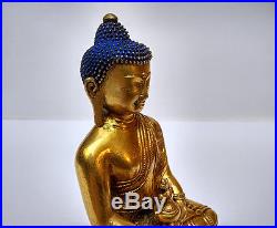 Ancien Bouddha en bronze doré sino-tibétain Bodhisattva Amitayus Tibet 19e