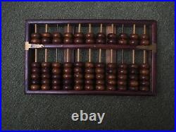 Ancien Boulier Chinois Lotus Chine Chinois Old Chinese Wooden Abacus LOTUS