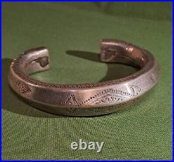 Ancien Bracelet Afghan En Argent Ethnique