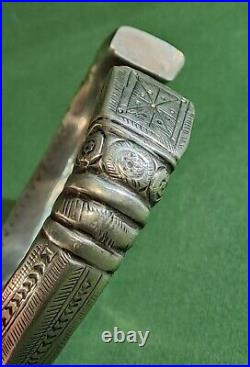 Ancien Bracelet Afghan En Argent Ethnique