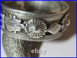 Ancien Bracelet Ethnique Maghreb en Argent Silver 2 poinçons Poids 91 gr