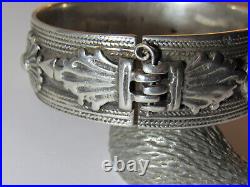 Ancien Bracelet Ethnique Maghreb en Argent Silver 2 poinçons Poids 91 gr