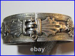 Ancien Bracelet Ethnique Maghreb en Argent Silver 2 poinçons Poids 91 gr