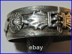 Ancien Bracelet Ethnique Maghreb en Argent Silver 2 poinçons Poids 91 gr