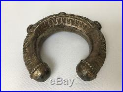 Ancien Bracelet Jonc Artisanat Ethnique Metal Ouvrage Pierre En Cabochon E234