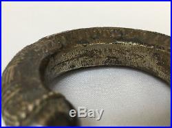 Ancien Bracelet Jonc Artisanat Ethnique Metal Ouvrage Pierre En Cabochon E234