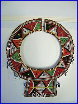 Ancien Collier en perles de verre Massai / Samburu Kenya AFRIQUE debut XXe