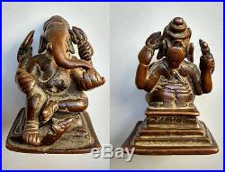 Ancien Ganesh en bronze Inde du Nord 17e superbe qualité