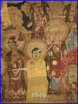 Ancien Très Ancien Bouddha Tibétain Défiler Tibétaine Peinture 81206