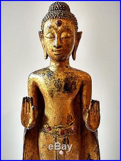 Ancien grand Bouddha en bronze doré de Thaïlande Ayutthaya