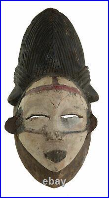 Ancien masque Pounou Punu Mukuyi Okuyi Gabon art coutumier africain 17223
