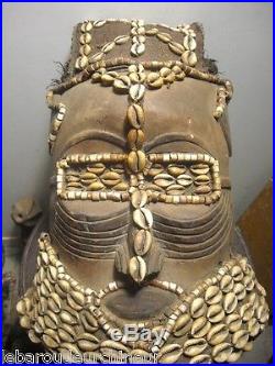 Ancien masque casque Kuba art primitif premier tribal african art