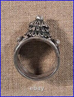 Ancienne Bague Akha en Argent Triangle D'Or Thaïlande Ethnique