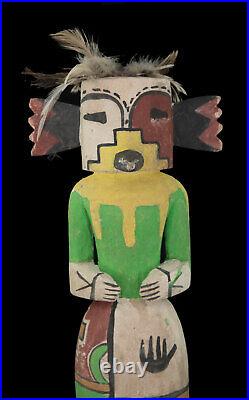 Ancienne Poupée style Guerrier Hopi Zuni Kachina amérindienne 33 cm AC