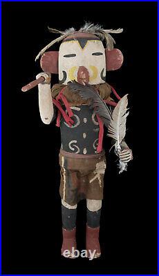 Ancienne Poupée style guerrier Zuni Kachina Hopi amérindienne 37 cm BA