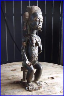Ancienne Statue Maternité Baoulé Art Tribal Ethnique Afrique Côte D'ivoire