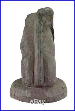 Ancienne Statue tibetaine Singe Hanuman bois Himalaya-Newar Tibet- 8492-Hall