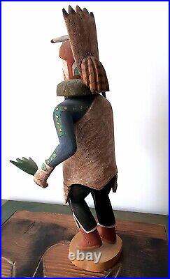 Ancienne grande sculpture bois. Kachina. Katsina. AMÉRINDIENNE. USA. H 41 cm
