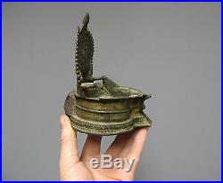 Ancienne lampe à huile en bronze. Inde du Sud 19e