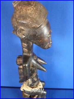 Ancienne statue africaine Baoulé / Maternité / 58 cm / Cote d'Ivoire