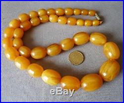 Ancient Amber Beads Bakelite Faturan Necklace Bijou Collier Ancien Art Deco 100g