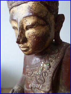 Antique Ancien wooden Burmese BUDDHA BOUDDHA bois Birman Birmanie Burma Myanmar