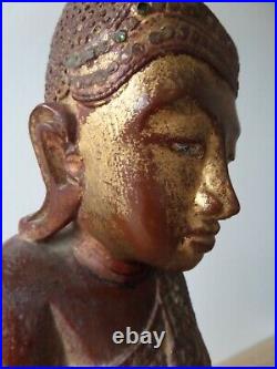 Antique Ancien wooden Burmese BUDDHA BOUDDHA bois Birman Birmanie Burma Myanmar