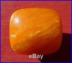 Antique Butterscotch Eggyolk Amber Bead Mali Morocco Perle Ambre Ancien Maroc