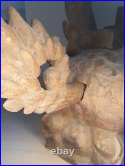 Antique Garuda Bois Sculpté bali Indonésie sculpture (dragon) 8 kilos 19ème