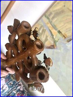 Arbre De Vie Mexicain En Terre Cuite, Art Populaire, Chandelier Vintage