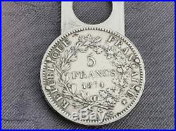 Argent Massif Eloi Pernet Coupe Cigare Rare Piece De 5 Francs 1874