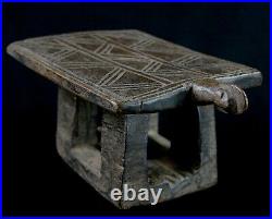 Art Africain African Stool Charmant Tabouret Mossi Ancien & Usuel 25 Cms