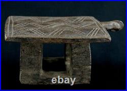 Art Africain African Stool Charmant Tabouret Mossi Ancien & Usuel 25 Cms