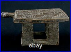 Art Africain African Stool Charmant Tabouret Mossi Ancien & Usuel 25 Cms